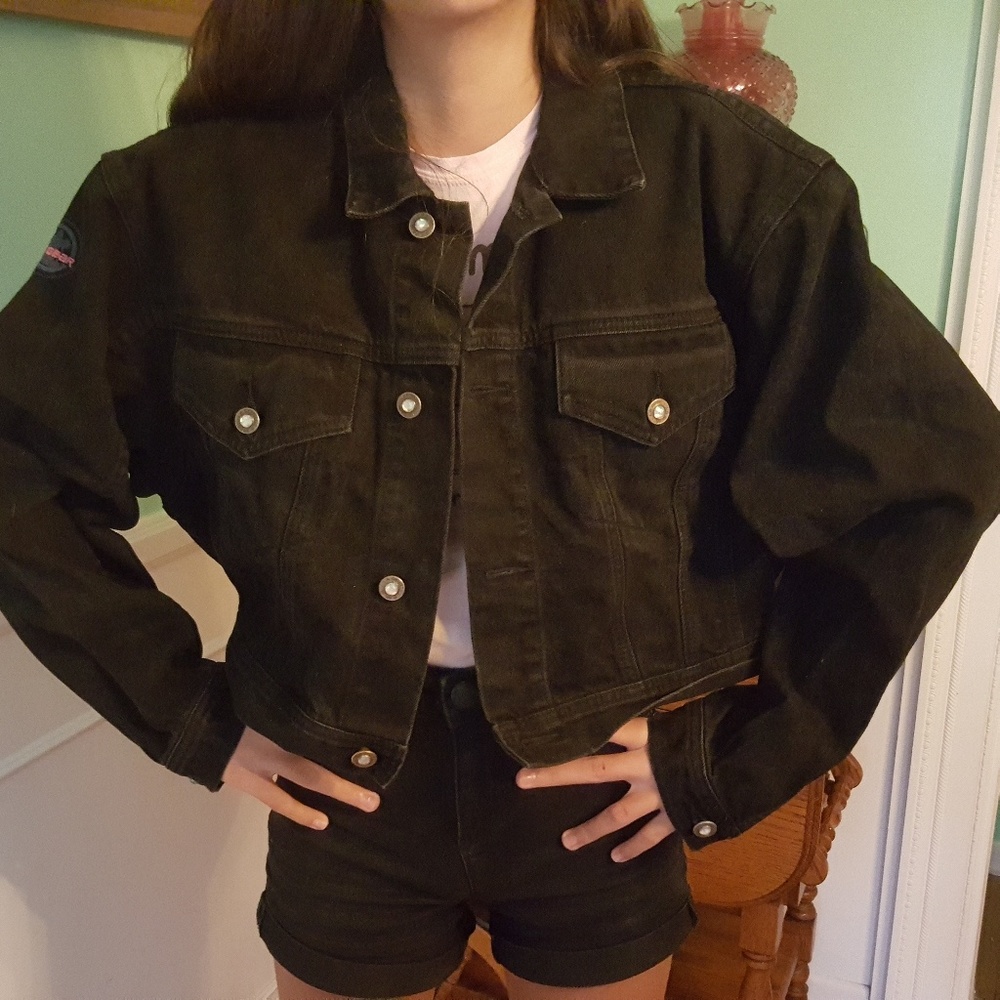 90's cropped denim jacket rare L.A. Gear - Picture 2 of 5